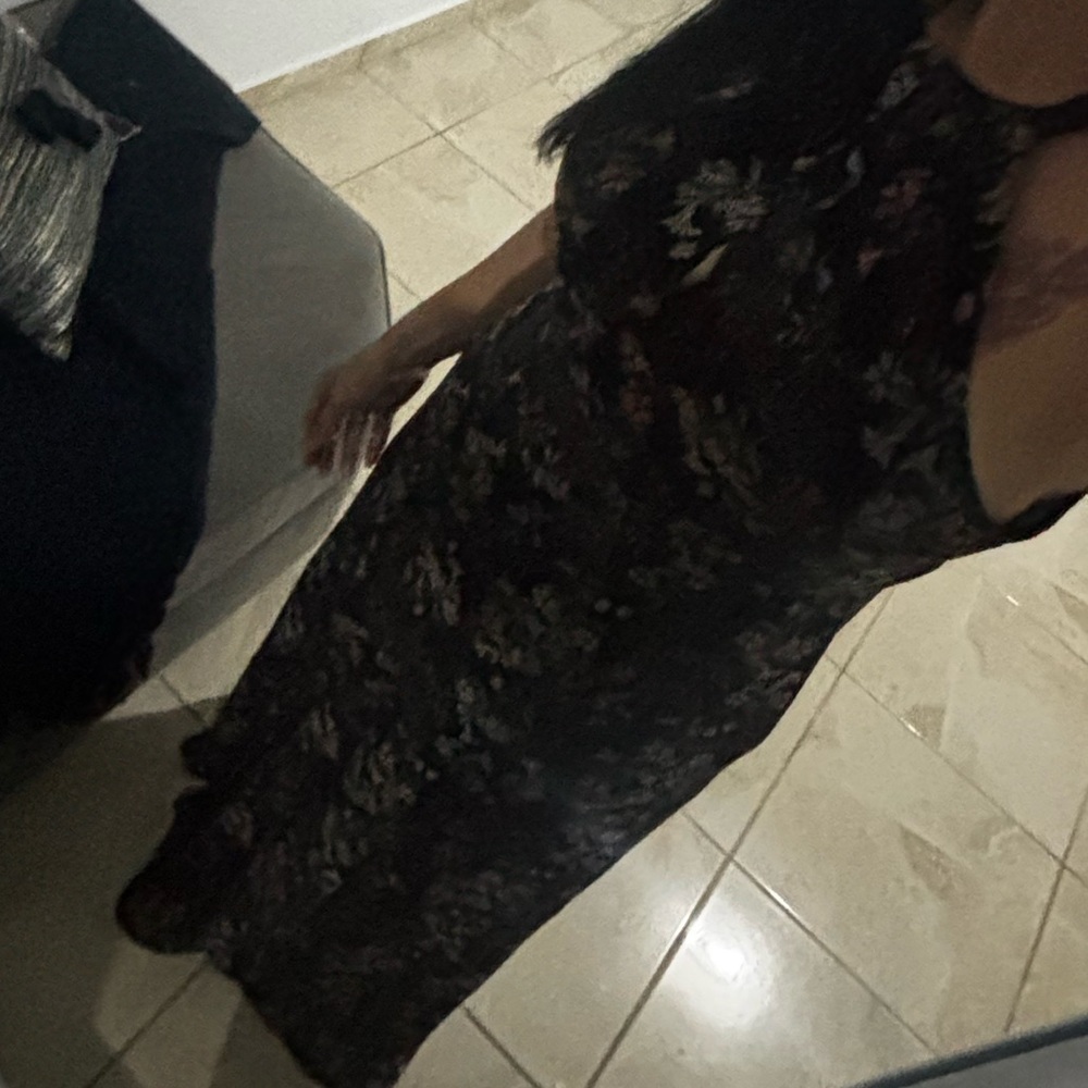 Black Floral Halter Maxi Dress - Women